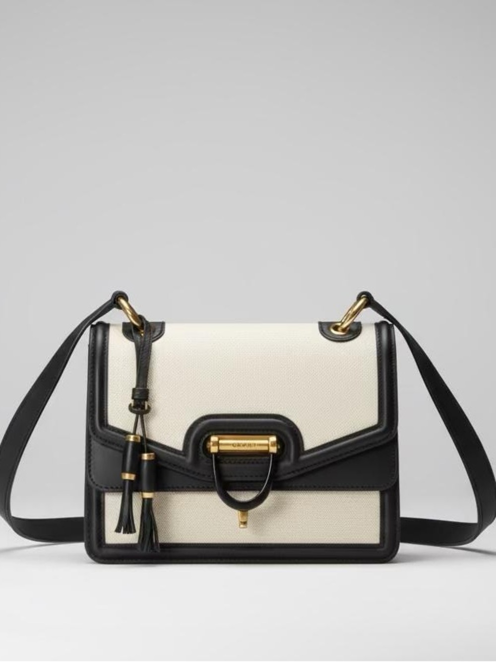 Gucci Derby Messenger Bag Black and Cream